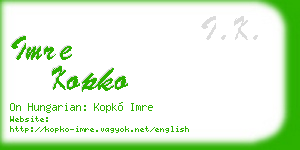 imre kopko business card