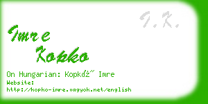 imre kopko business card